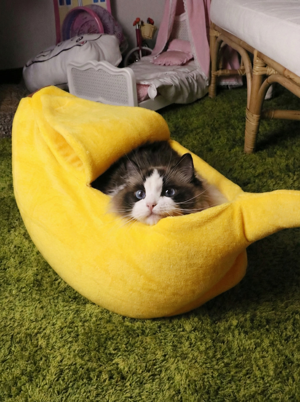 Banana Hideaway Cat Bed