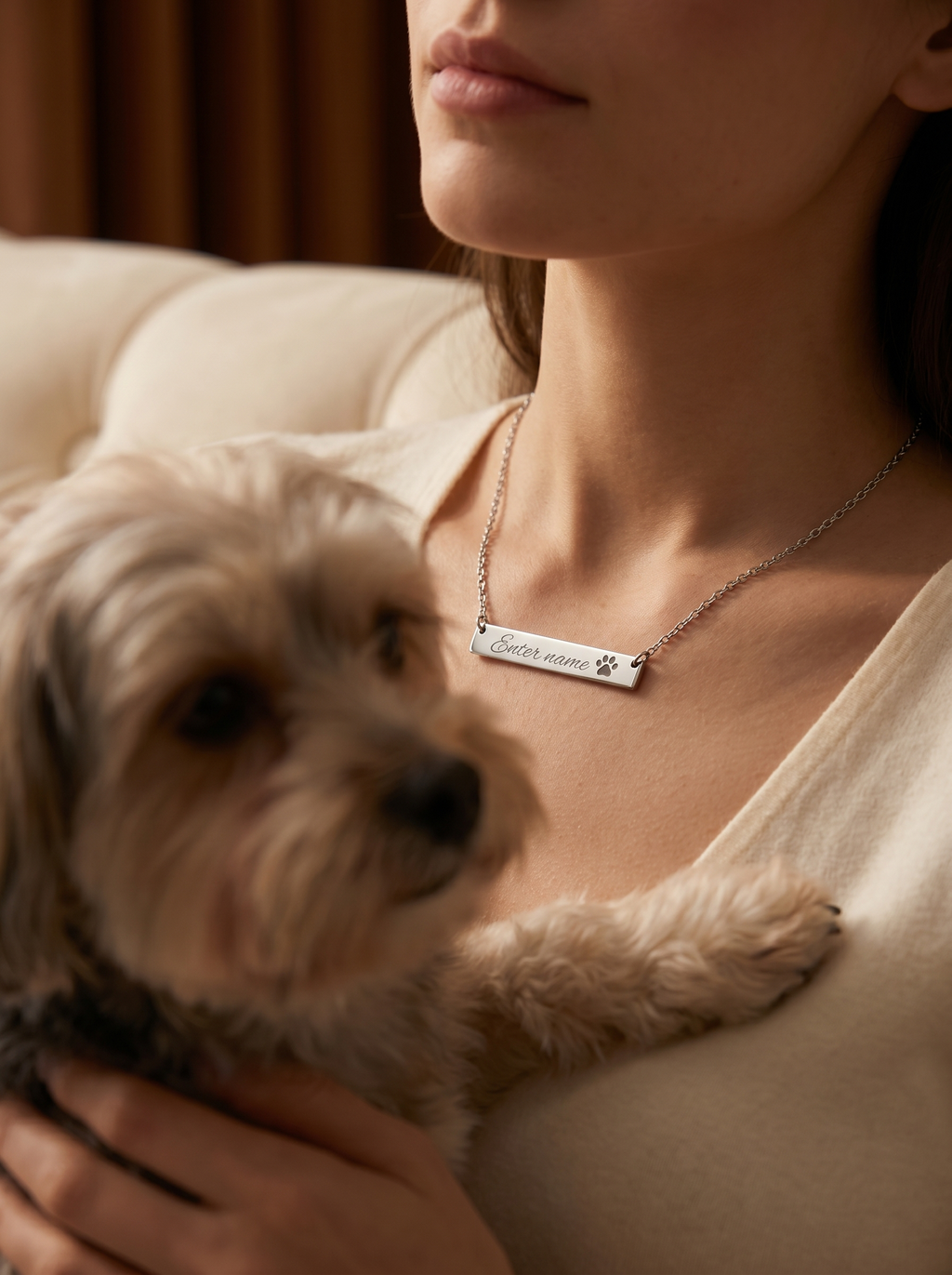 Madison Mutt Personalized Name Paw Pendant