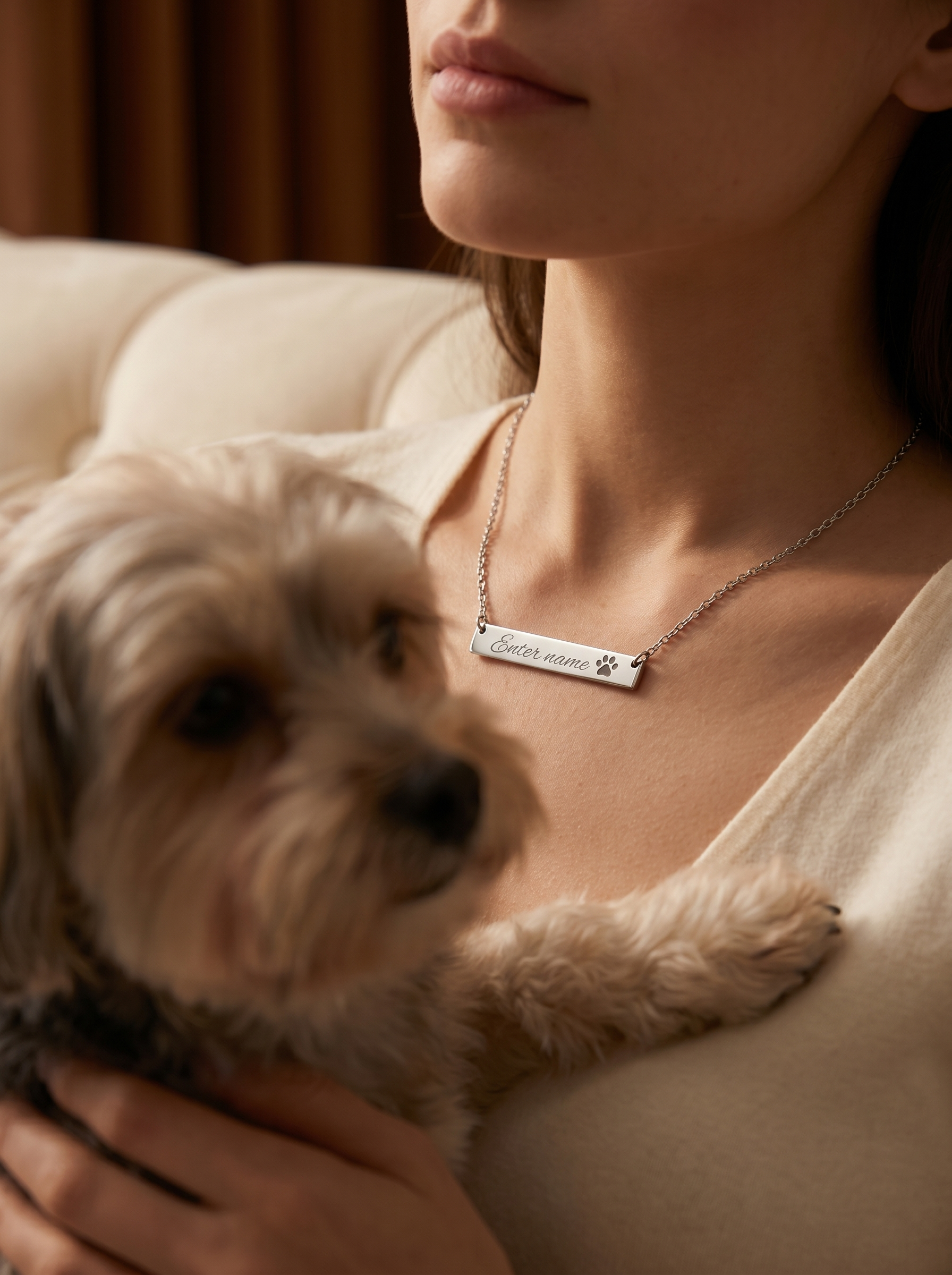 Madison Mutt Personalized Name Paw Pendant