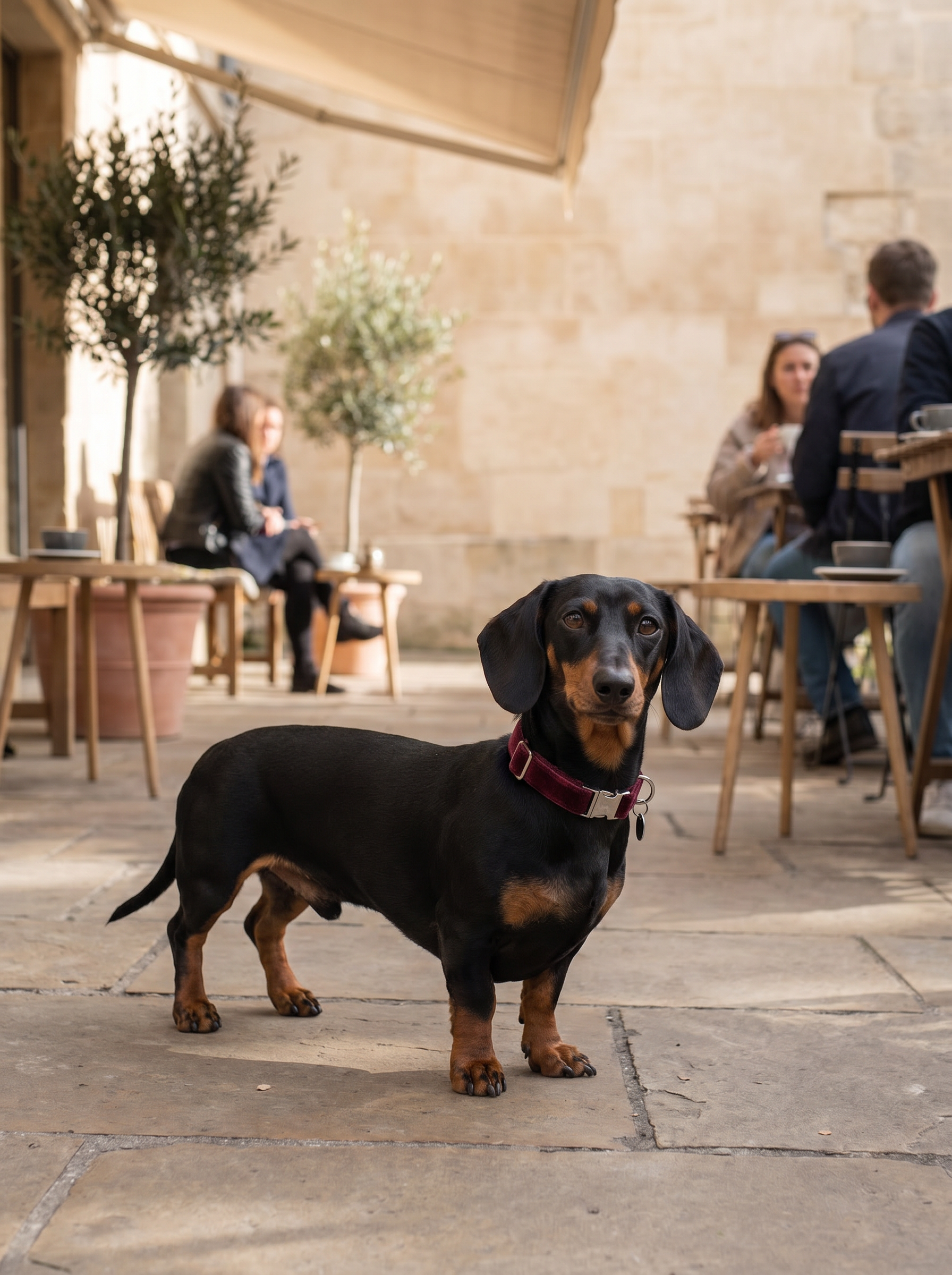 The Petite Velvet Collar – Burgundy