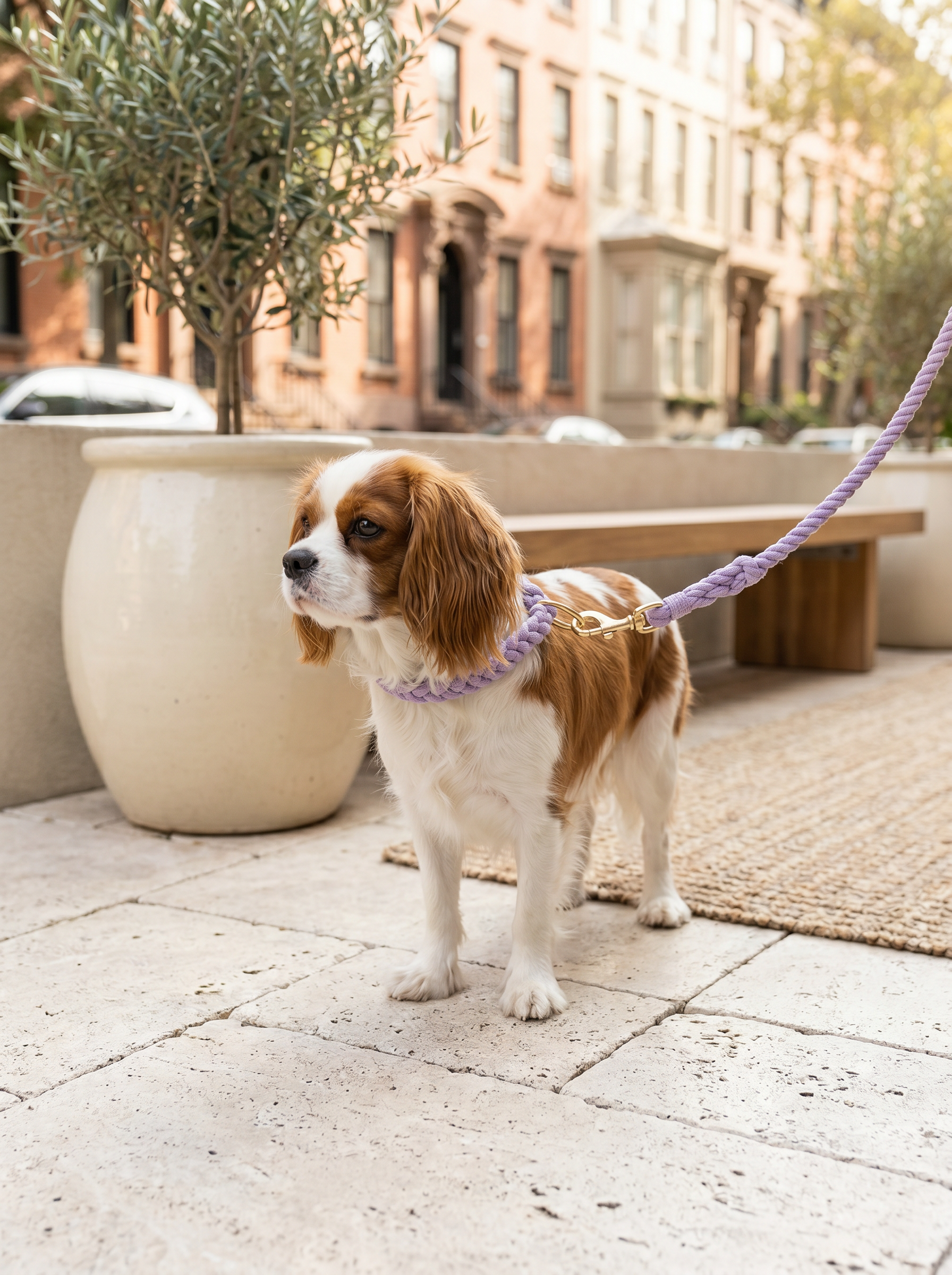 Dog Rope Leash & Collar Set – Violet