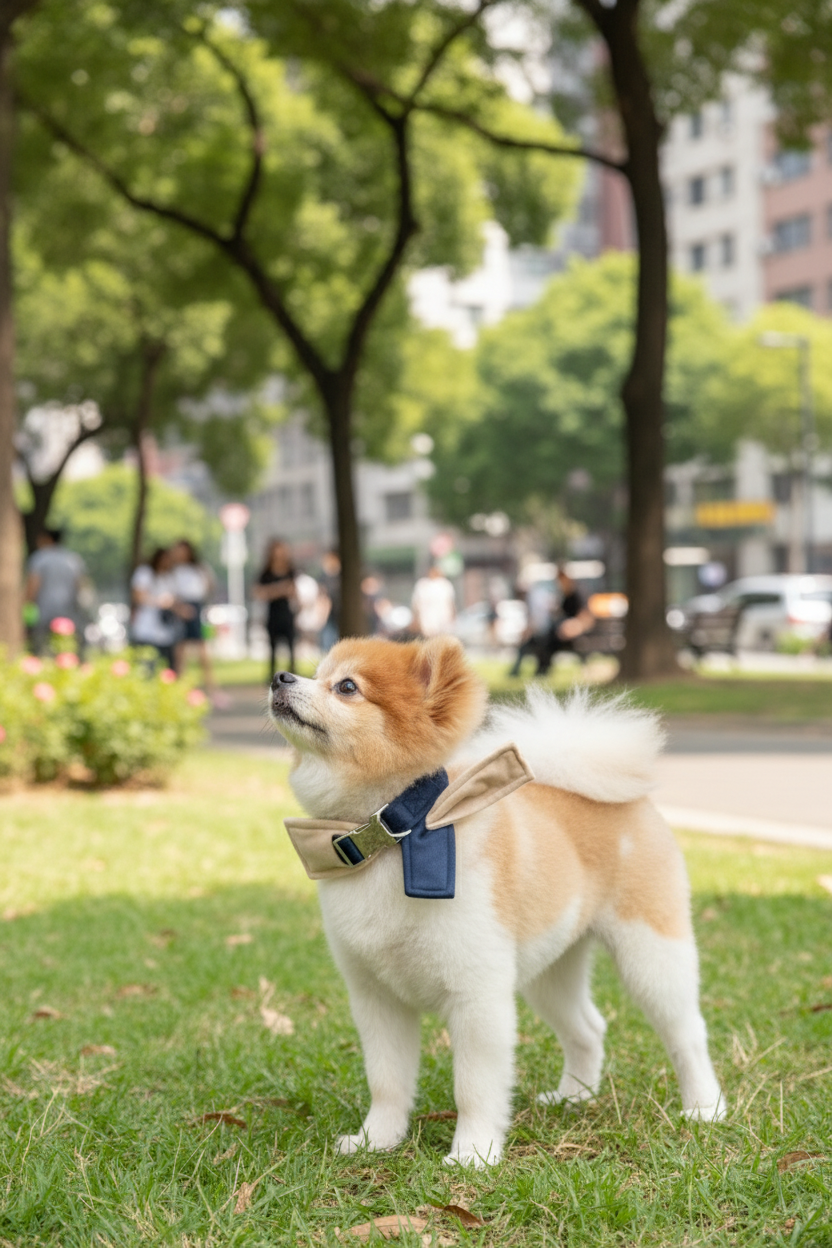 The 2-in-1 Bandana Collar – Beige & Blue