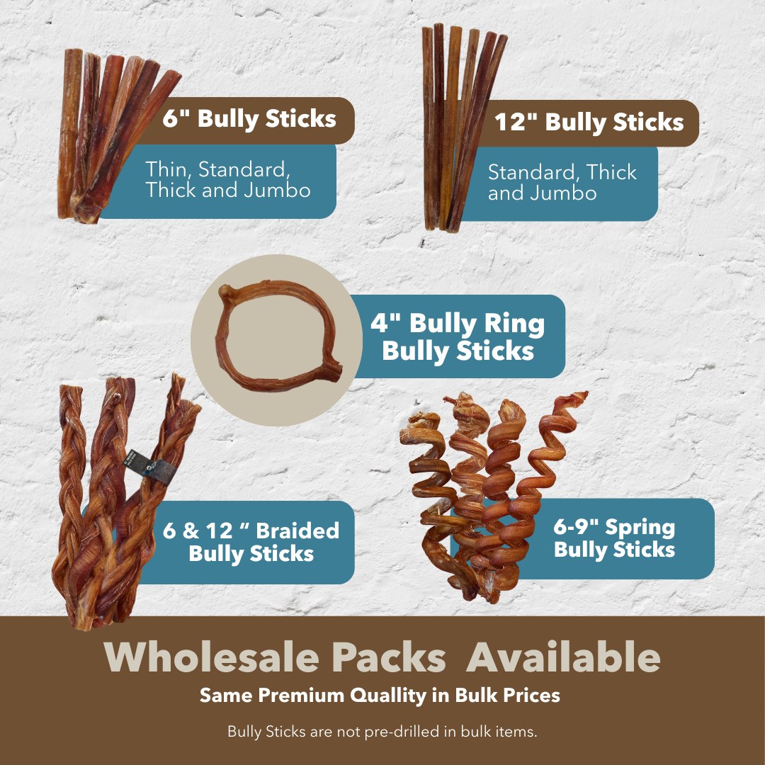 12" Standard Braided Bulk Bully Sticks-4